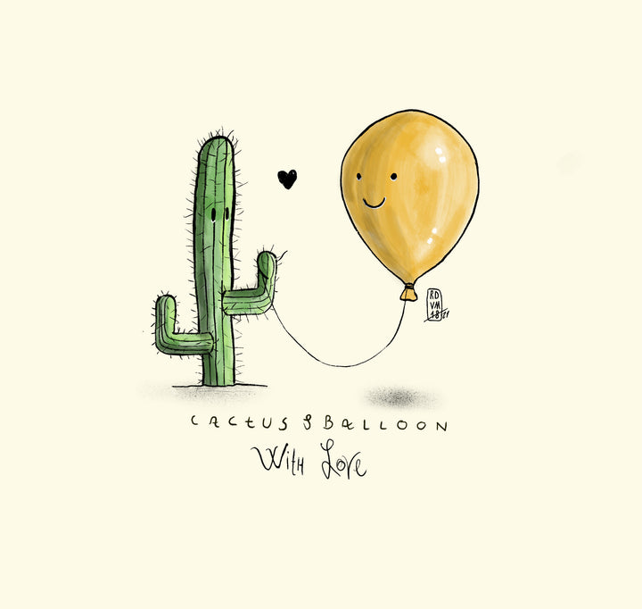 T Shirt donna - Cactus & Balloon - With Love