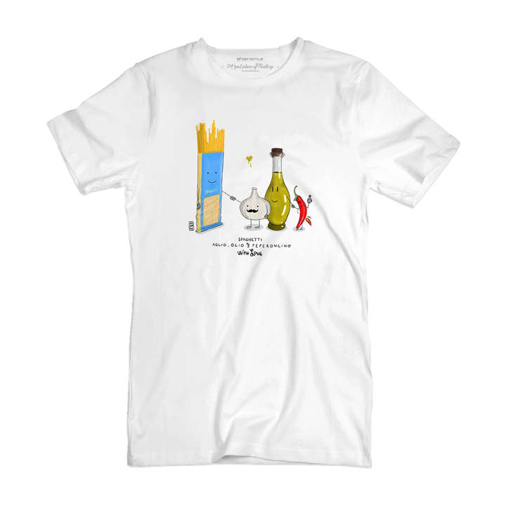 T Shirt uomo - Spaghetti, aglio, olio e peperoncino - With Love