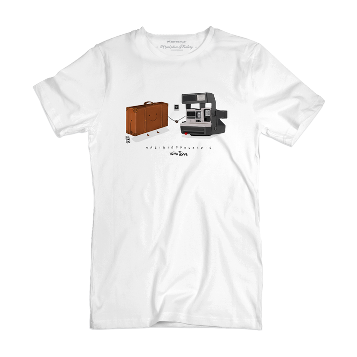 T Shirt uomo - Valigia e Polaroid - With Love