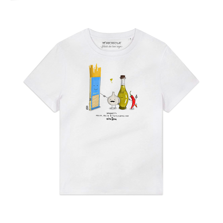 T Shirt donna - Spaghetti, aglio, olio e peperoncino - With Love