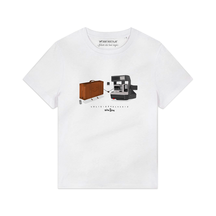 T Shirt donna - Valigia e Polaroid - With Love